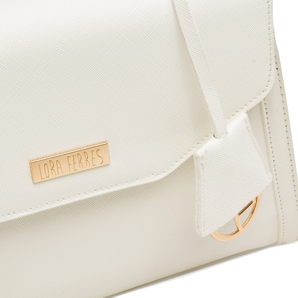 Borsa a mano bianca da Donna con tracolla rimovibile Lora Ferres