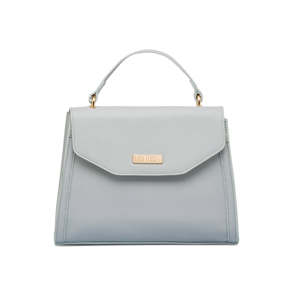 Borsa a mano azzurra da Donna con targhetta logo Lora Ferres