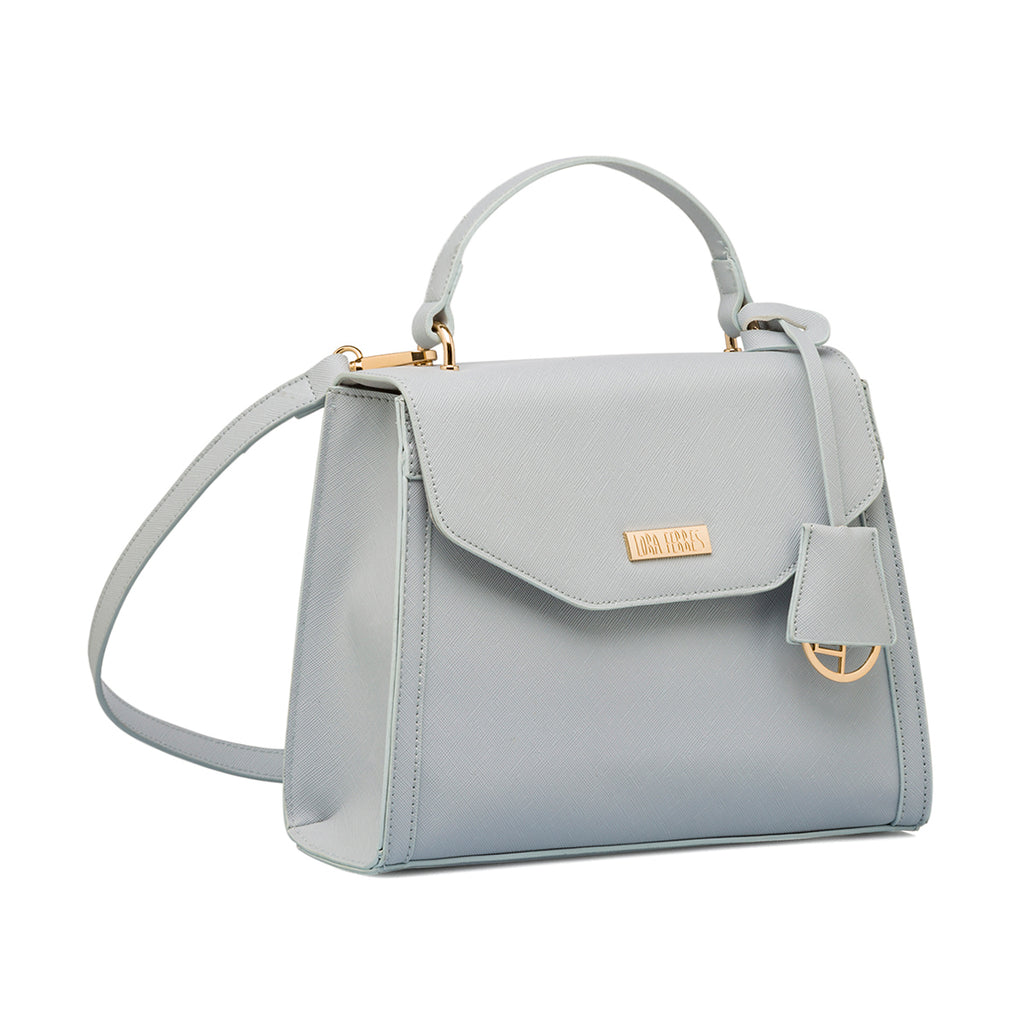 Borsa a mano azzurra da Donna con targhetta logo Lora Ferres