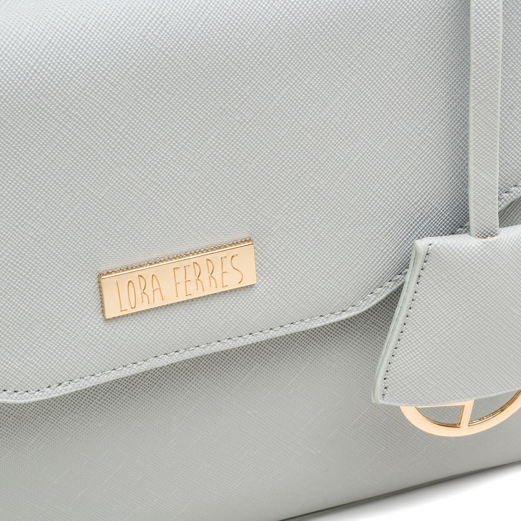 Borsa a mano azzurra da Donna con targhetta logo Lora Ferres