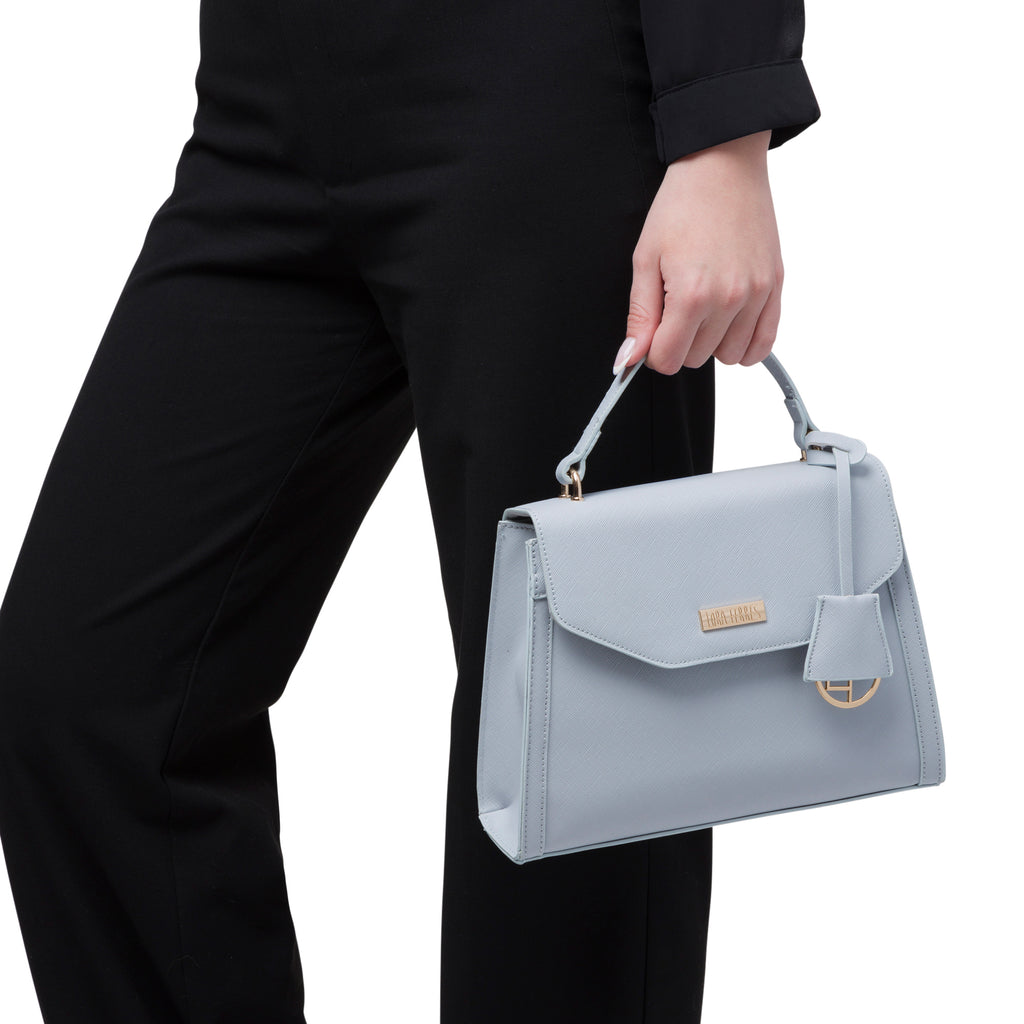 Borsa a mano azzurra da Donna con targhetta logo Lora Ferres