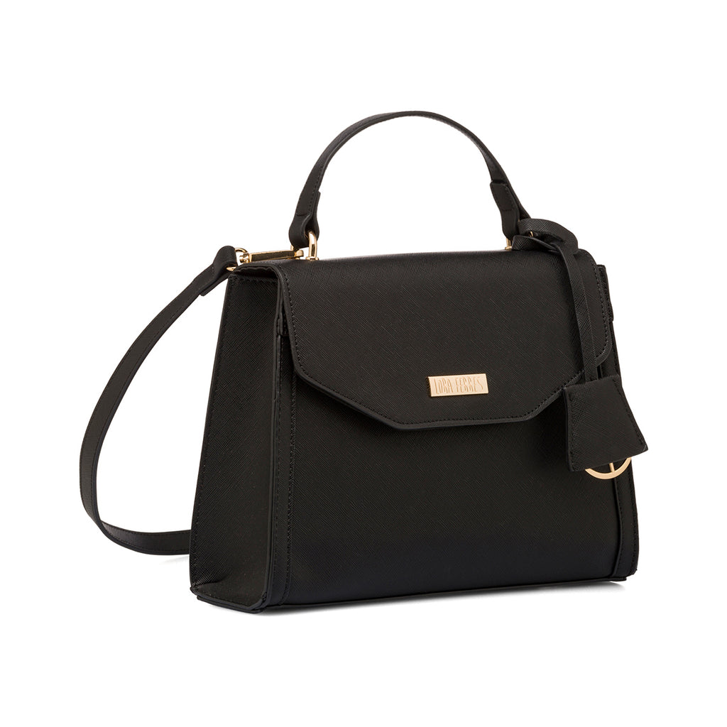 Borsa a mano nera da Donna con targhetta logo Lora Ferres
