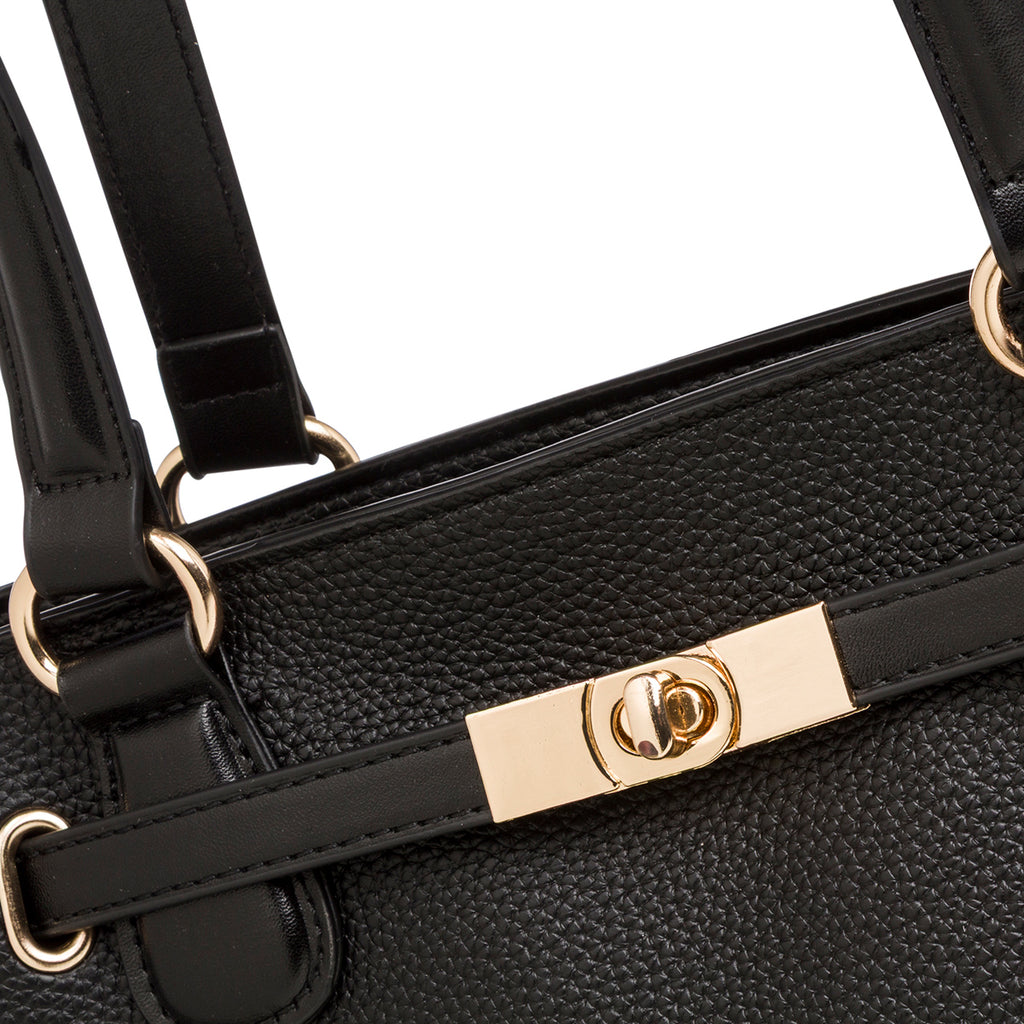 Borsa a spalla nera da Donna con dettglio in metllo Lora Ferres