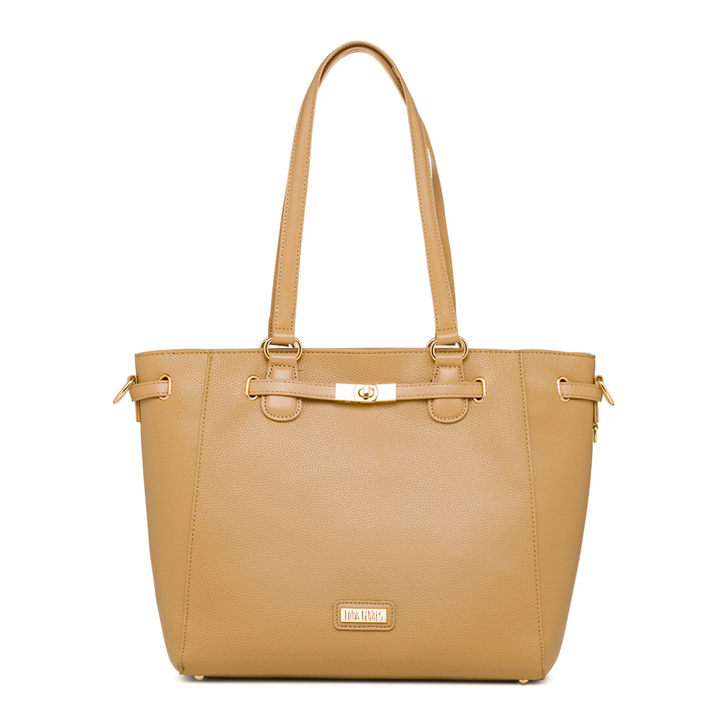 Borsa a spalla beige da Donna con dettaglio in metallo Lora Ferres