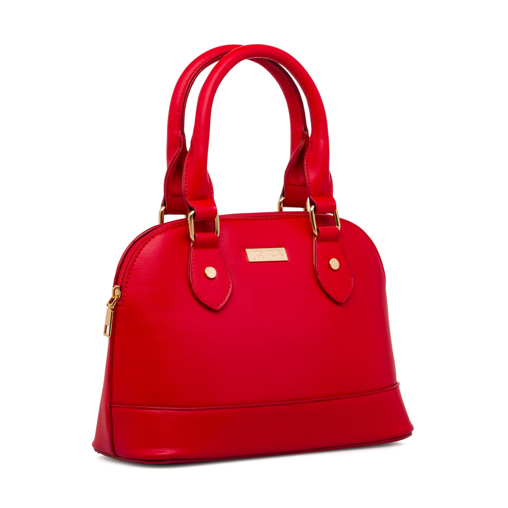 Borsa a mano rossa da Donna con inserti in metallo dorati Lora Ferres