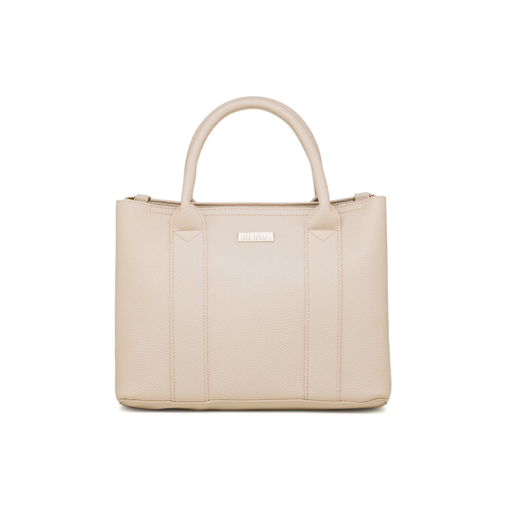 Borsa a mano bianco off-white da Donna con logo in metallo Lora Ferres