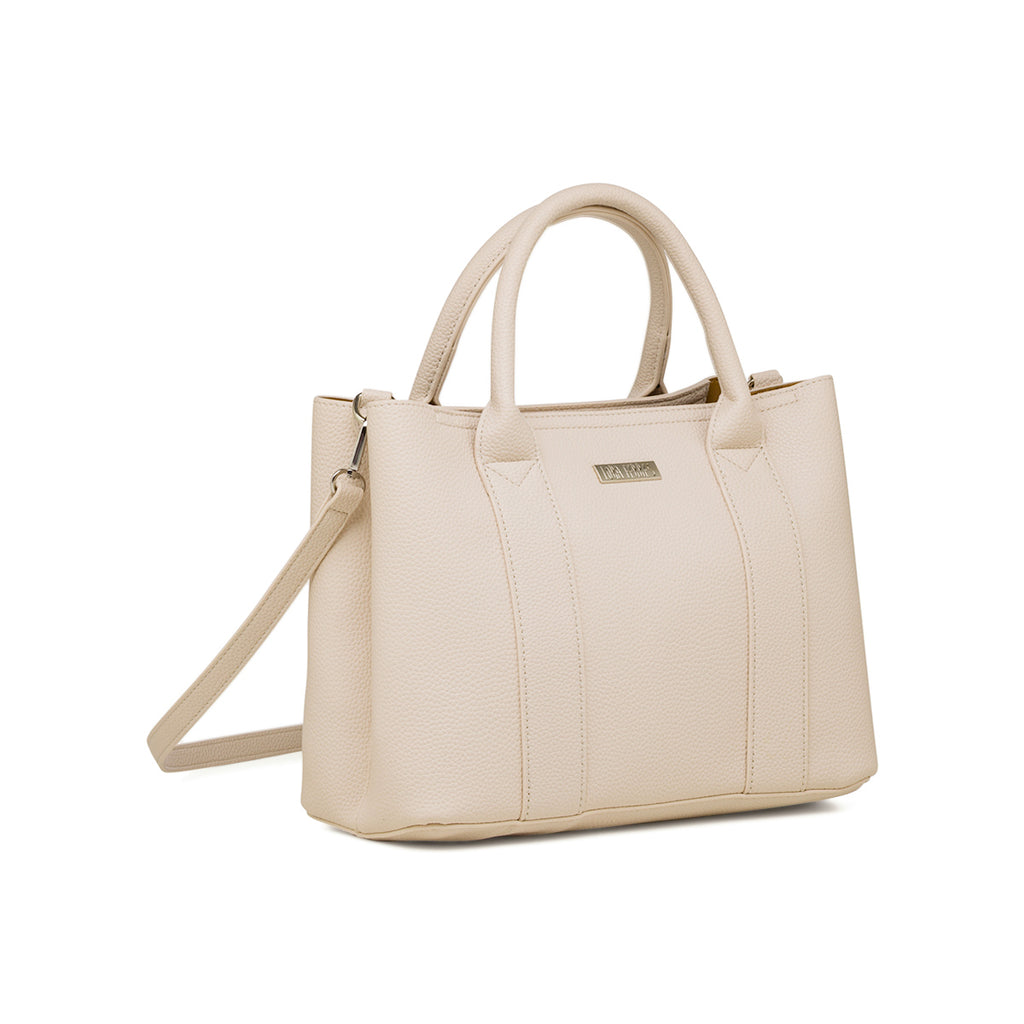 Borsa a mano bianco off-white da Donna con logo in metallo Lora Ferres