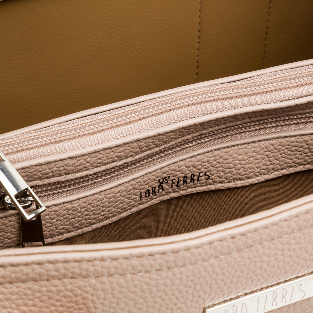 Borse a mano beige da Donna con logo in metallo Lora Ferres