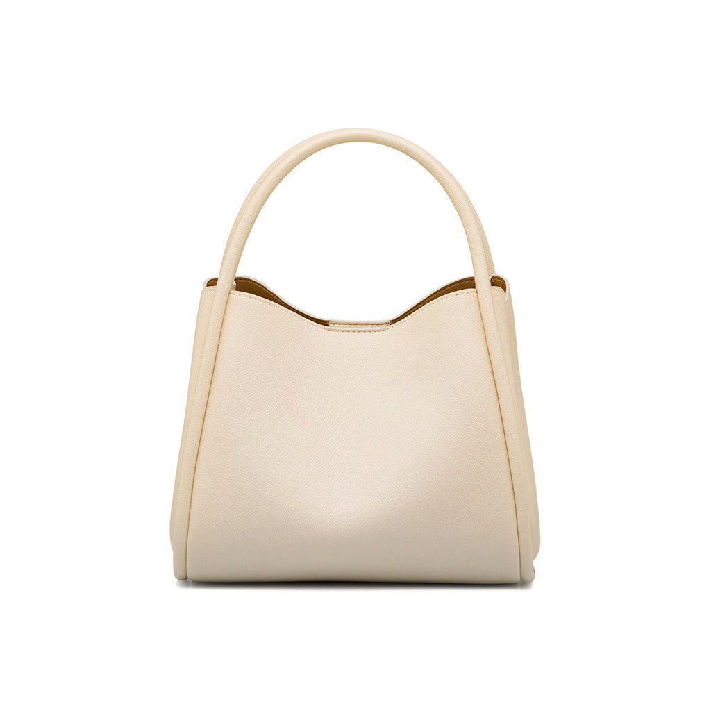 Borsa a mano beige da Donna con logo dorato Lora Ferres