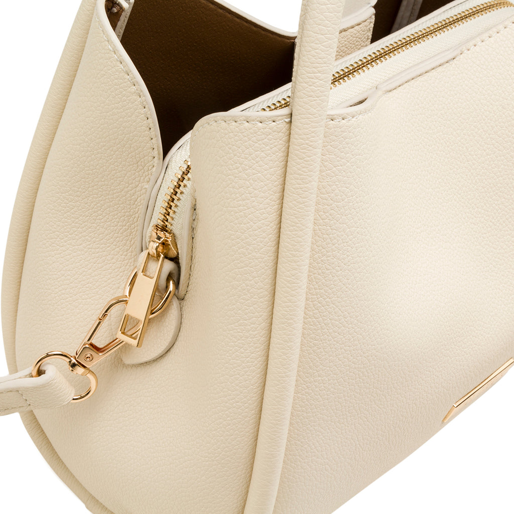Borsa a mano beige da Donna con logo dorato Lora Ferres
