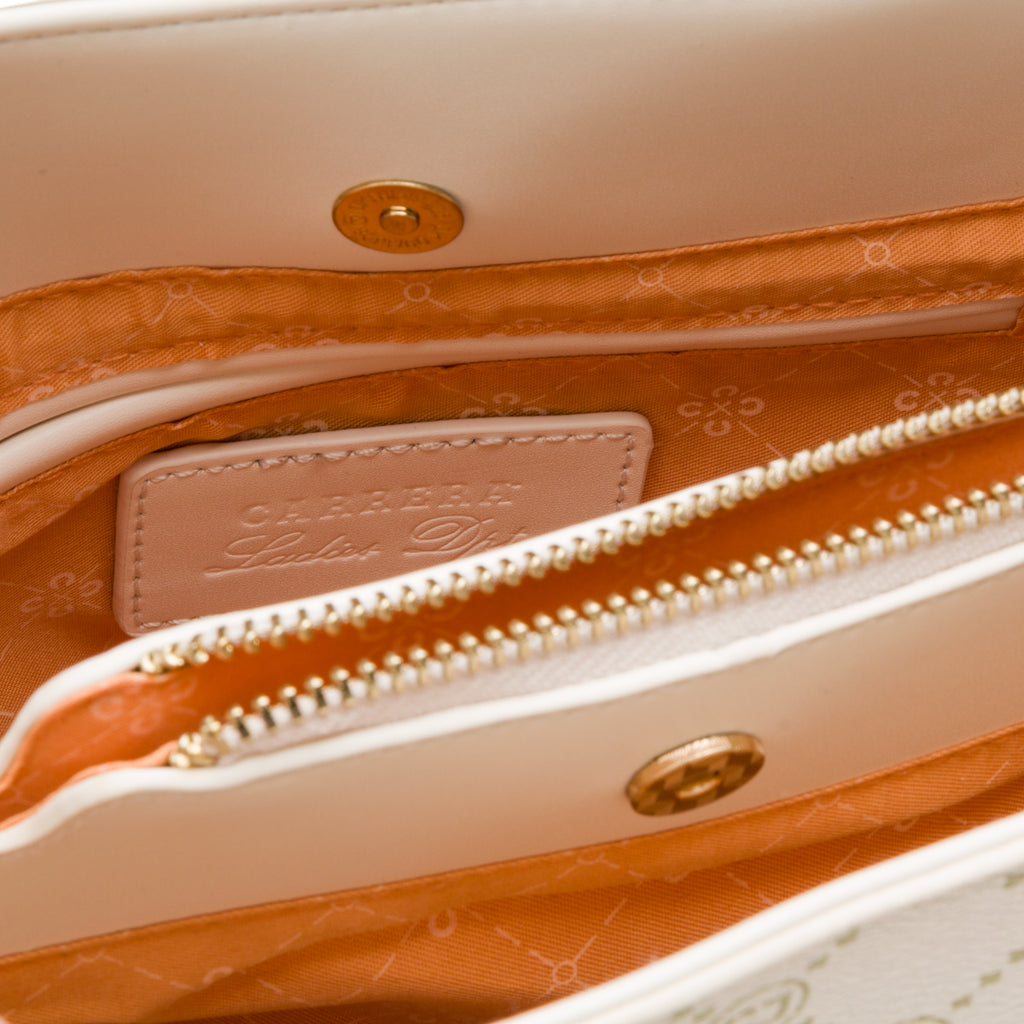 Borsa a mano bianco off-white da Donna con logo dorato Carrera Jeans