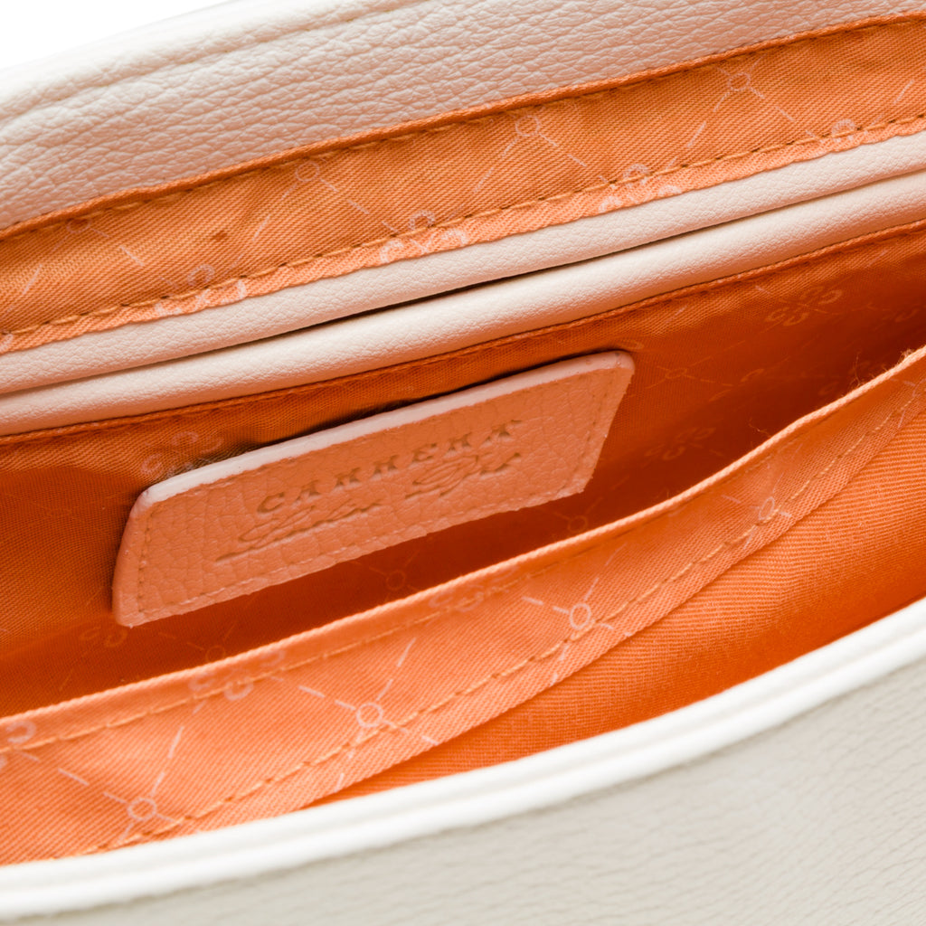 Borsa a spalla bianca Carrera Jeans con logo in metallo