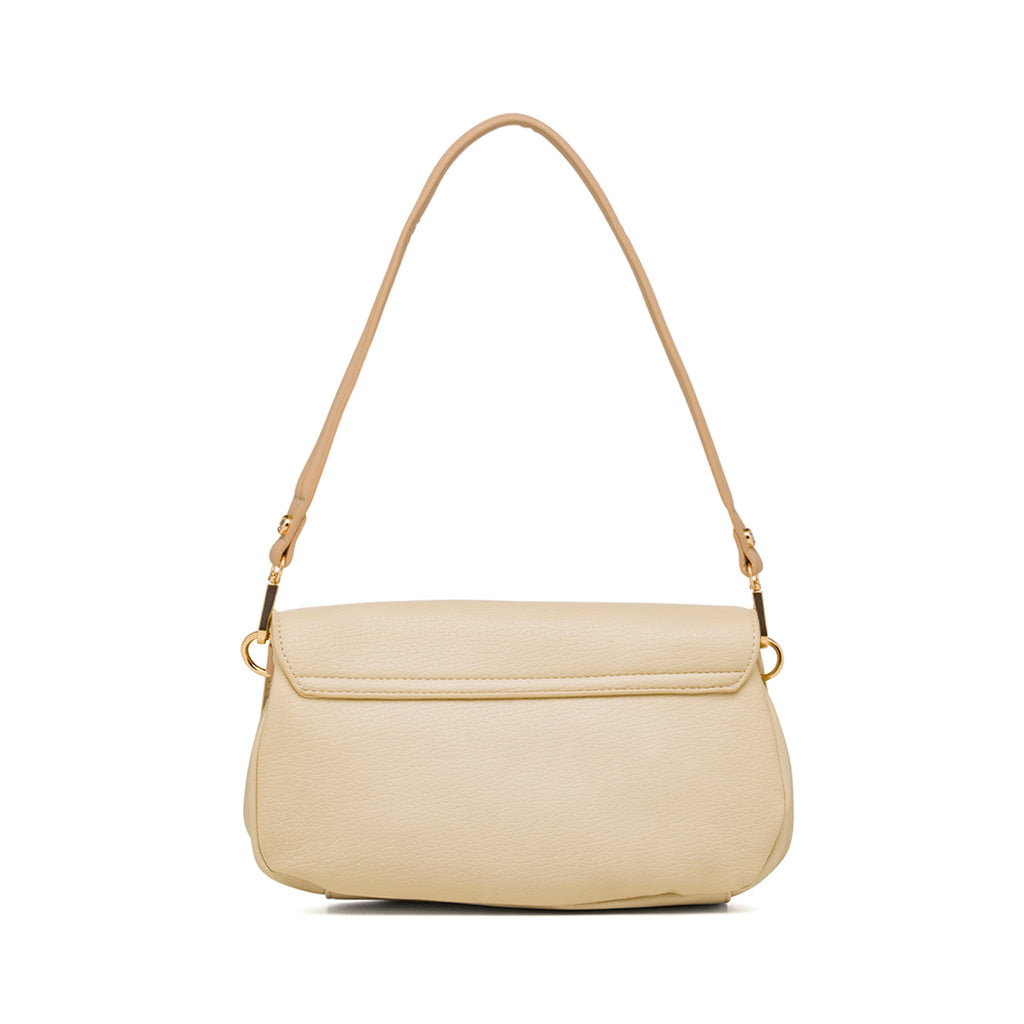 Borsa a spalla beige Carrera Jeans con logo in metallo