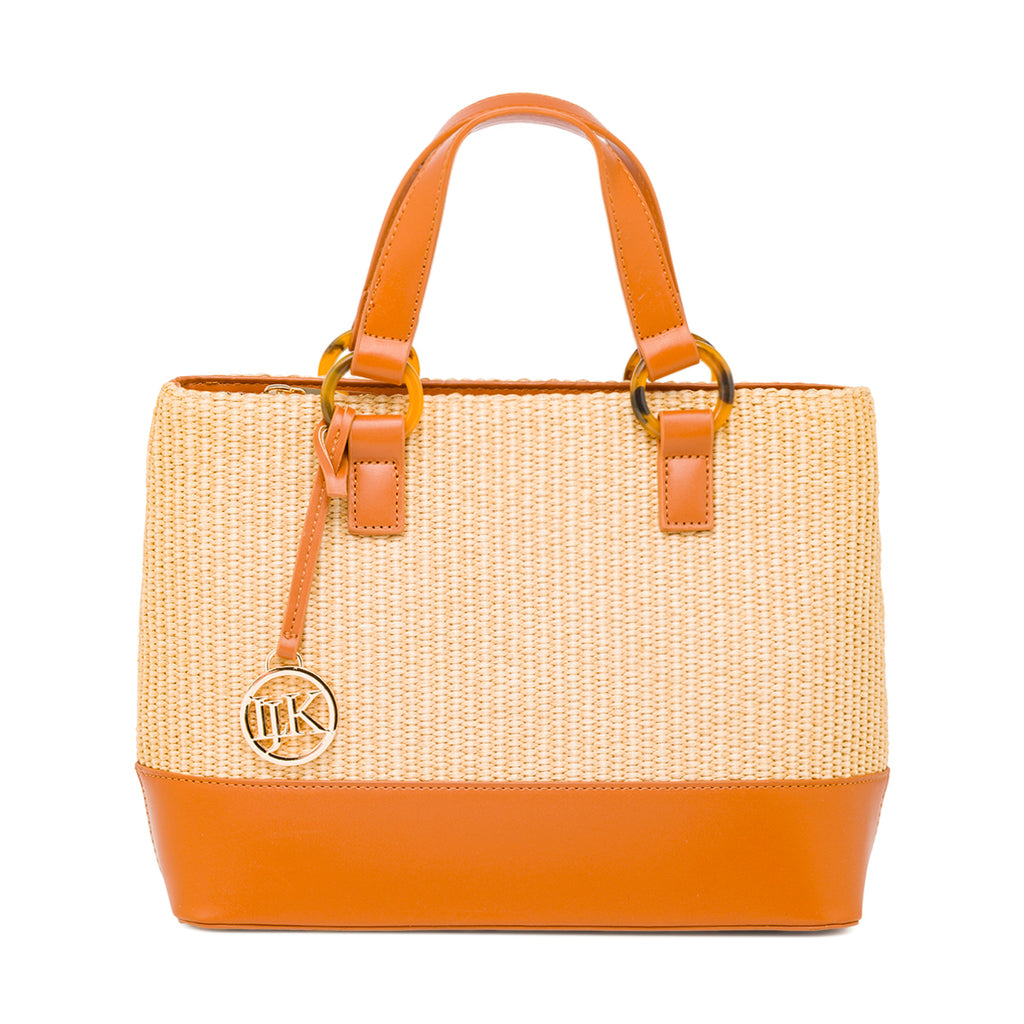 Borsa a Mano in Rafia da Donna con Ciondolo rimovibile Logo Lumberjack