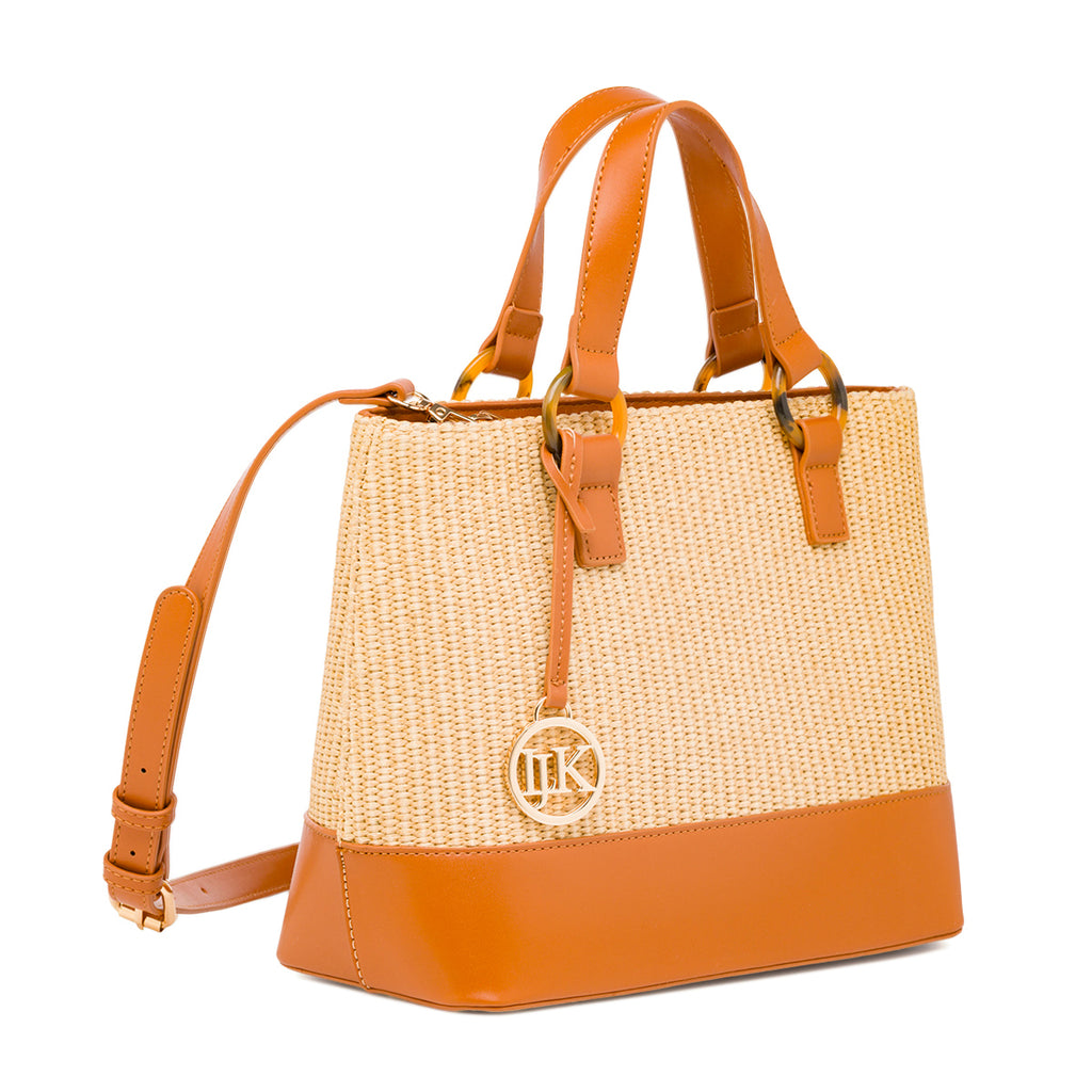 Borsa a Mano in Rafia da Donna con Ciondolo rimovibile Logo Lumberjack