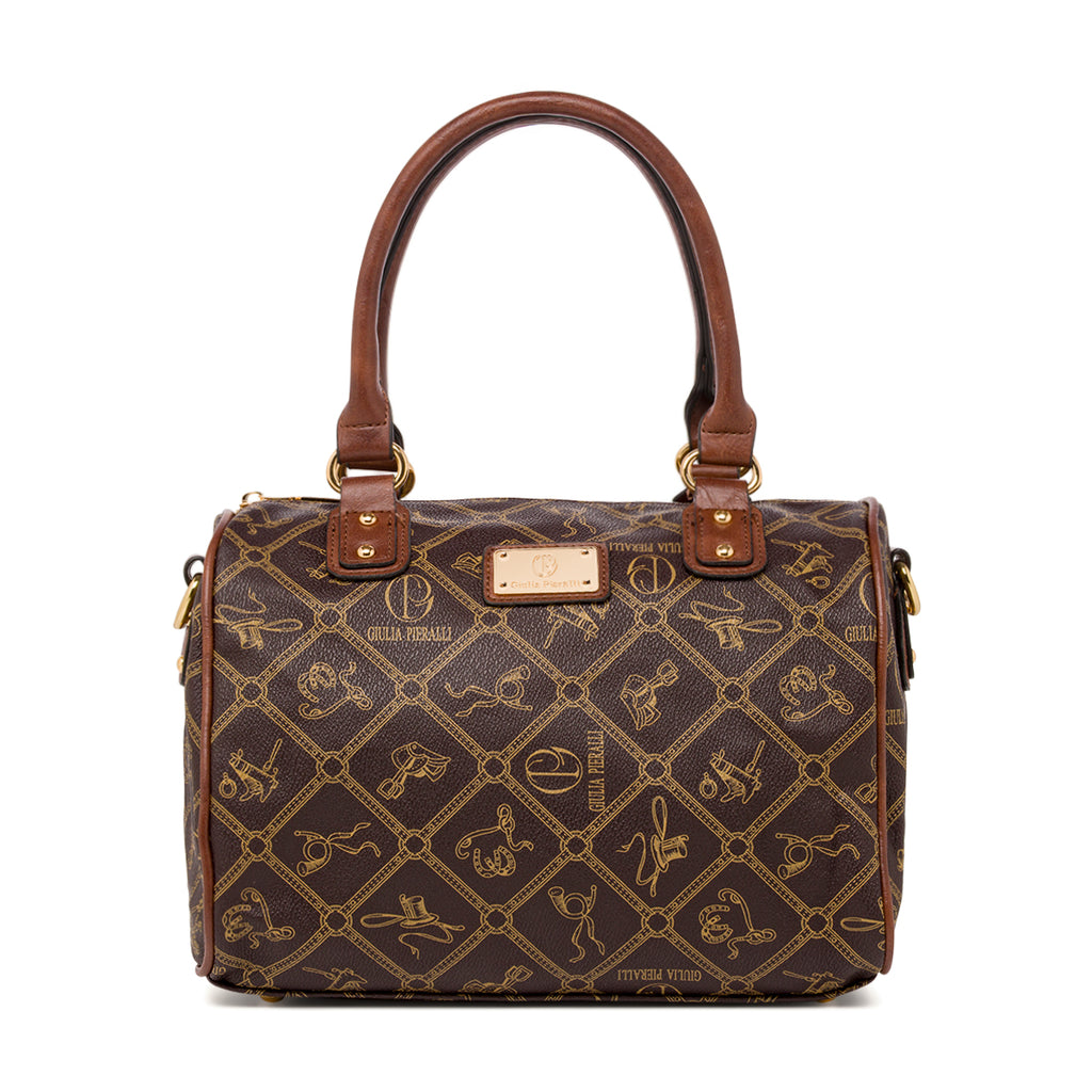 Borsa a mano marrone da Donna con stampa Giulia Pieralli