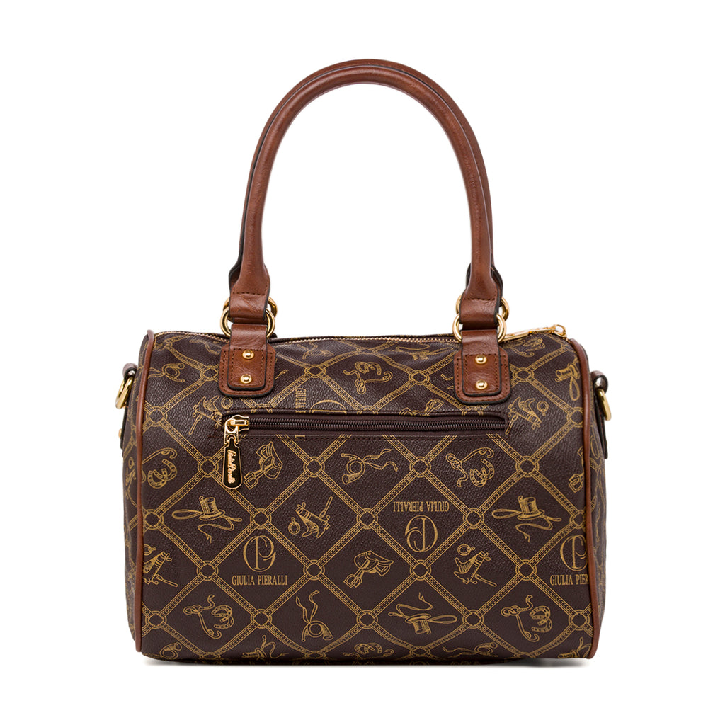 Borsa a mano marrone da Donna con stampa Giulia Pieralli