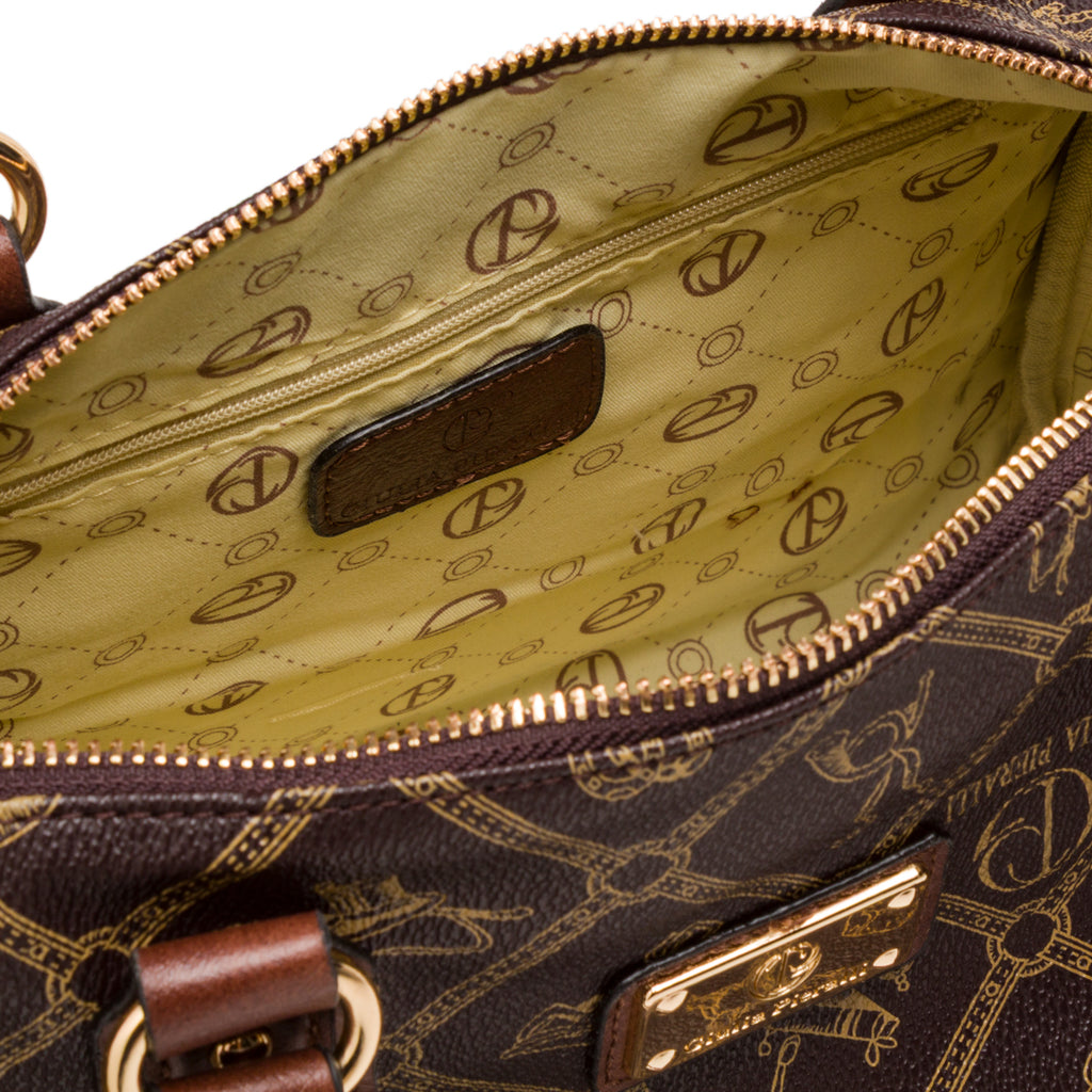 Borsa a mano marrone da Donna con stampa Giulia Pieralli