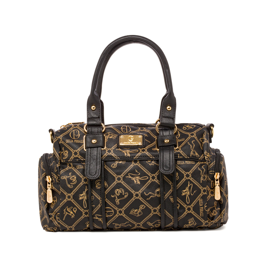 Borsa a mano nera da Donna con stampa Giulia Pieralli