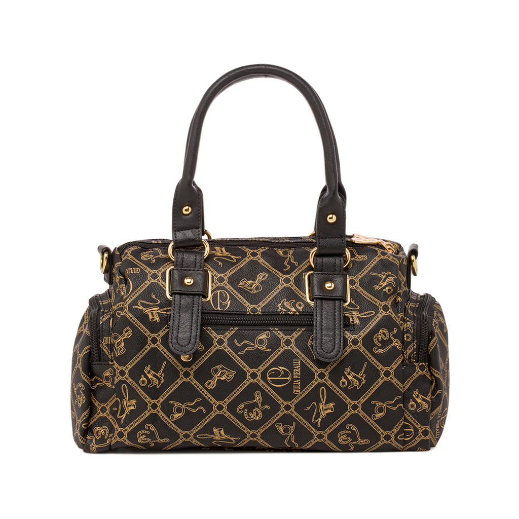 Borsa a mano nera da Donna con stampa Giulia Pieralli