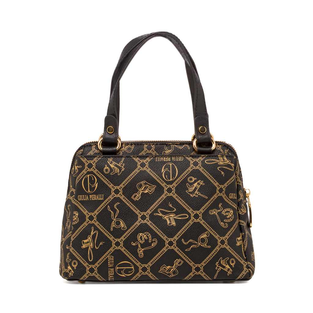 Borsa a mano nera da Donna con stampa Giulia Pieralli