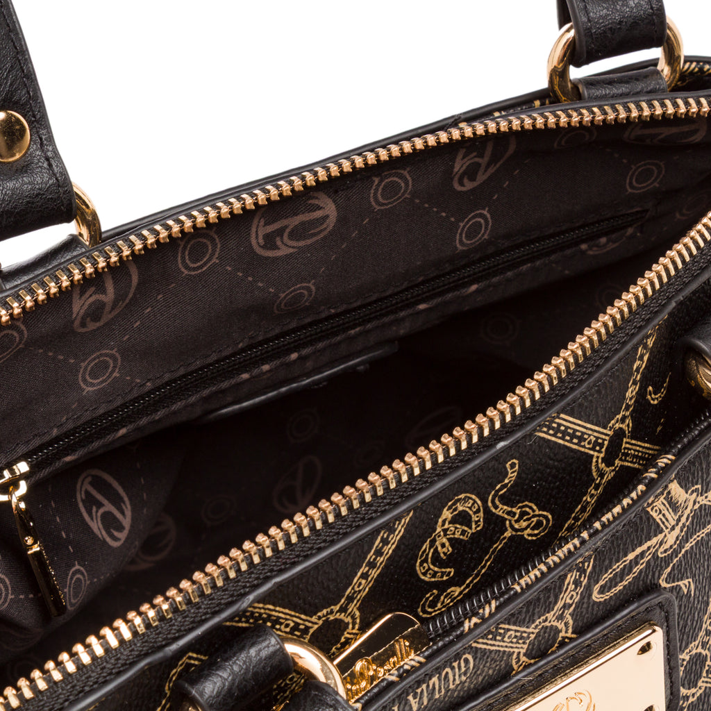 Borsa a mano nera da Donna con stampa Giulia Pieralli