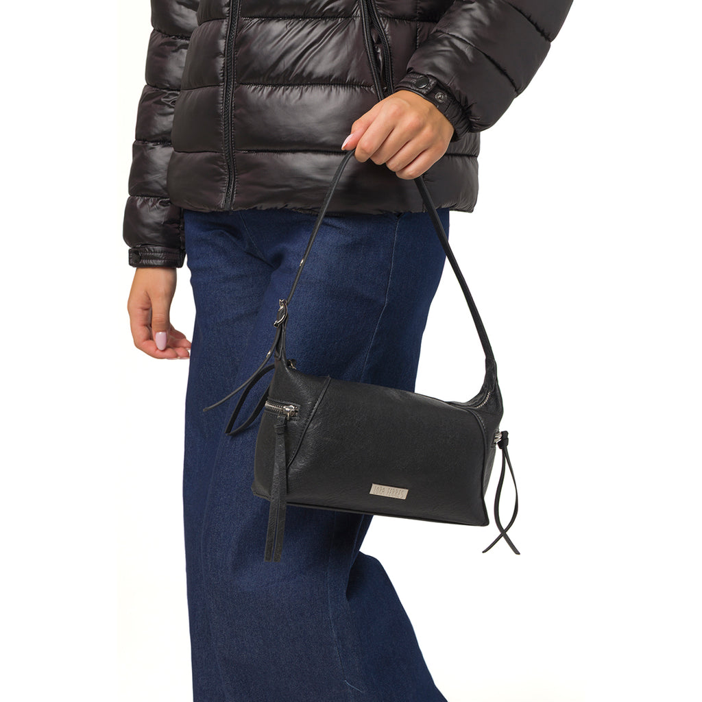 Borsa a spalla nera da Donna Lora Ferres