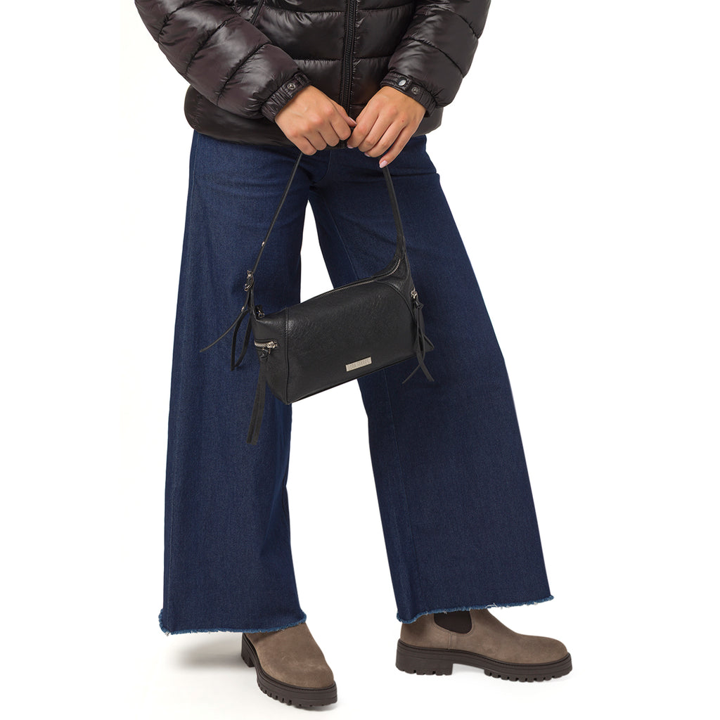 Borsa a spalla nera da Donna Lora Ferres