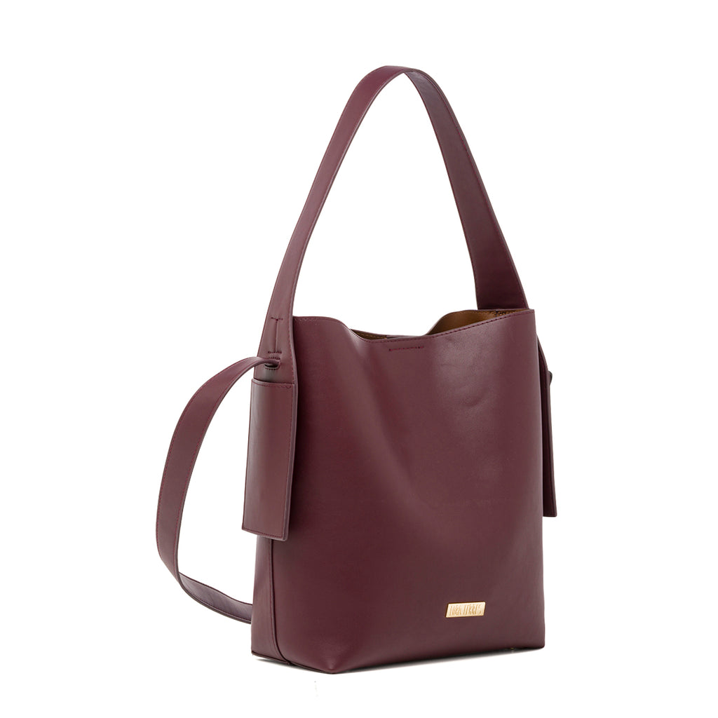 Borsa a mano Bordeaux da Donna con logo Lora Ferres