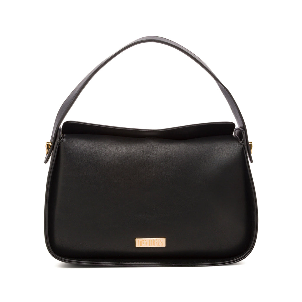 Borsa a mano nera da Donna con logo e tracolla rimovibile Lora Ferres