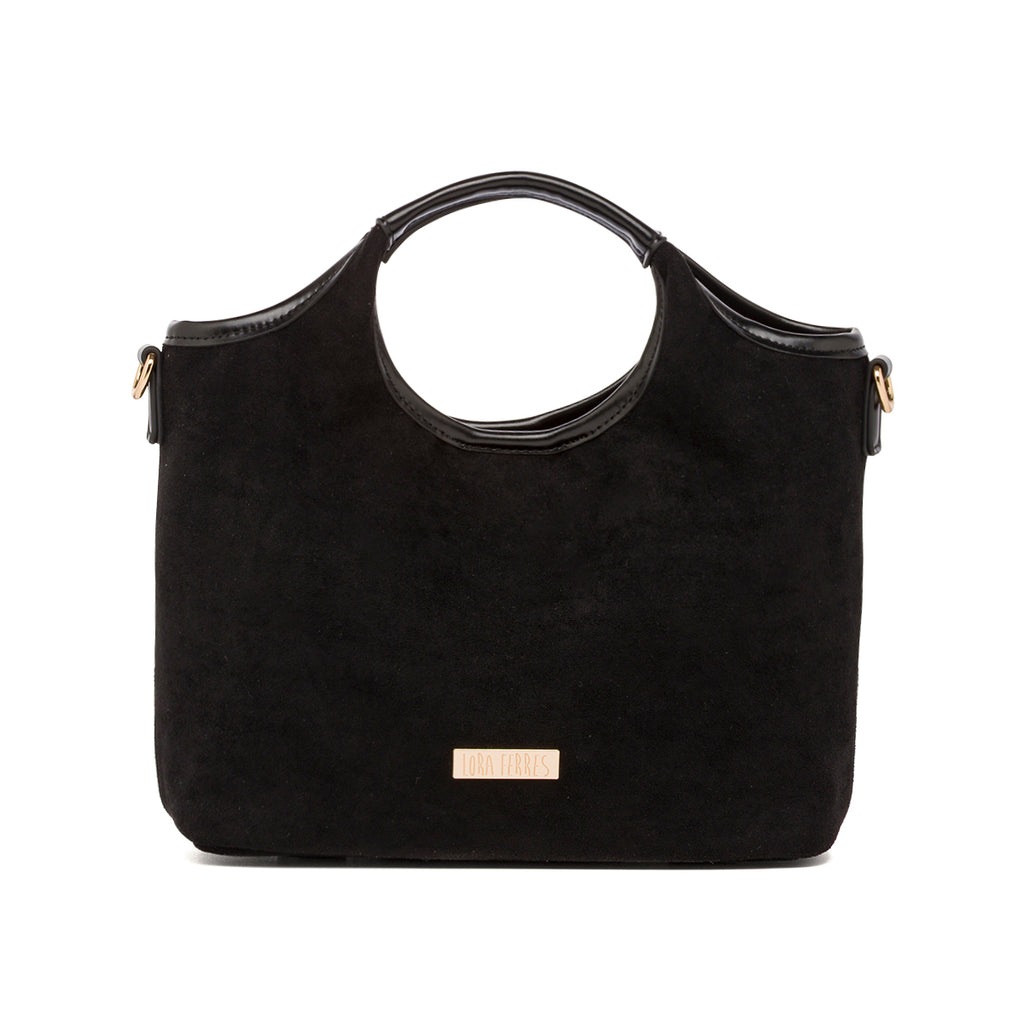 Borsa a mano nera da Donna con manico a cerchio Lora Ferres