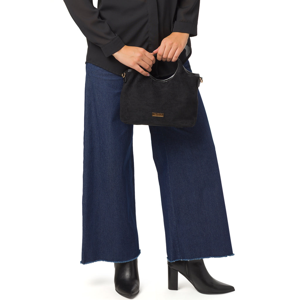 Borsa a mano nera da Donna con manico a cerchio Lora Ferres