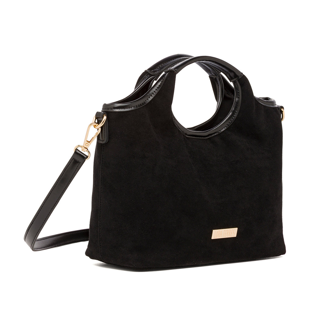 Borsa a mano nera da Donna con manico a cerchio Lora Ferres