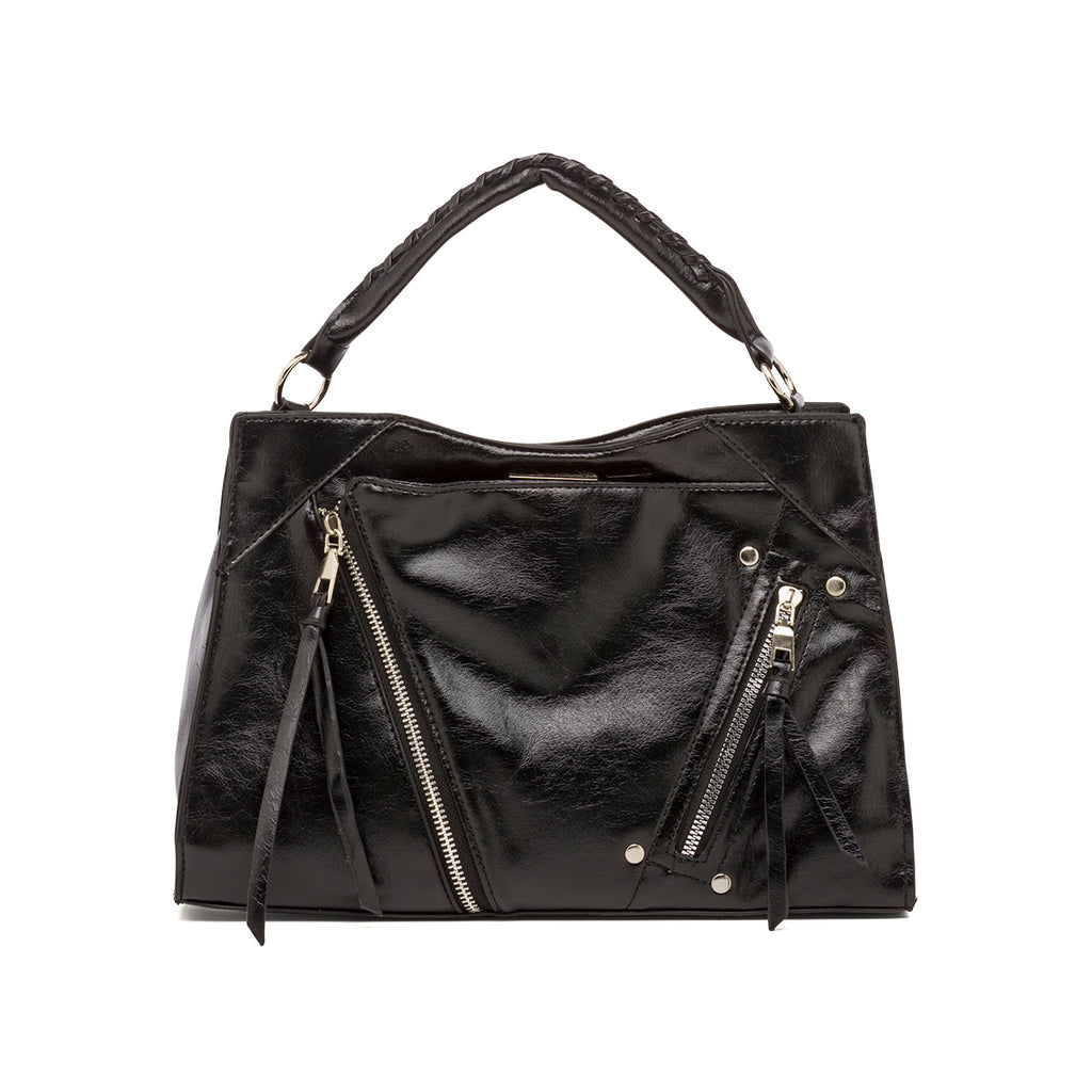 Borsa a Mano da Donna Nera con Zip Decorative Lora Ferres