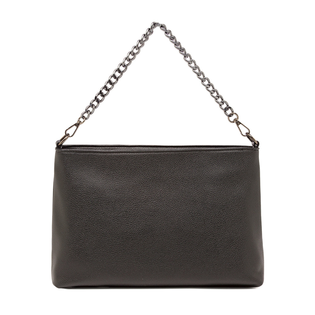 Borsa a mano Lora Ferres da donna nera con tracolla a catena metallica