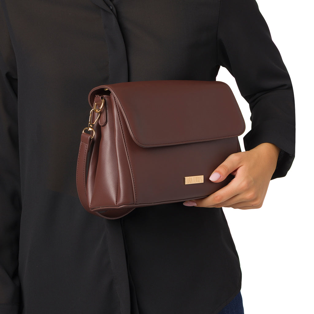 Borsa a mano marrone da Donna con logo  Lora Ferres