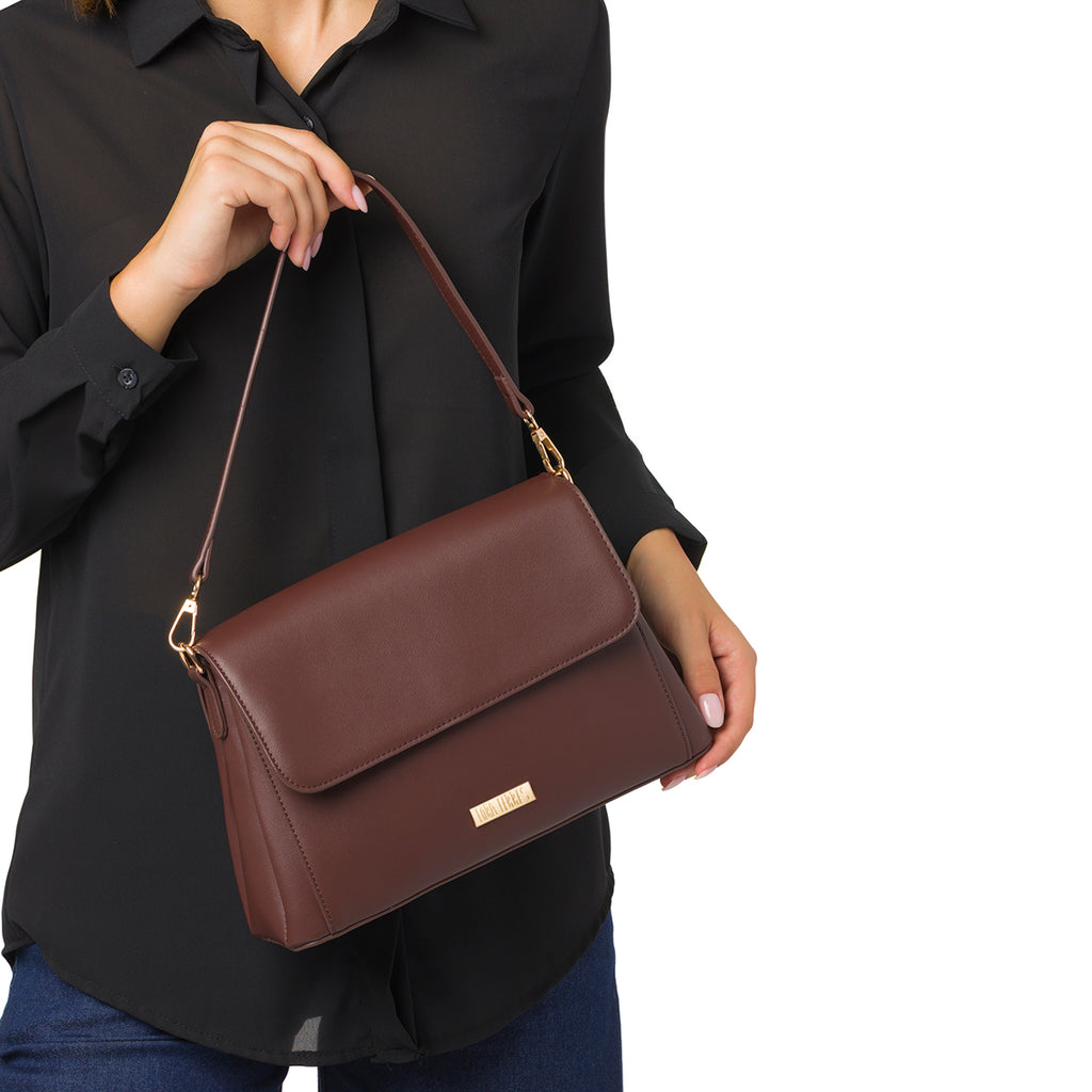 Borsa a mano marrone da Donna con logo  Lora Ferres