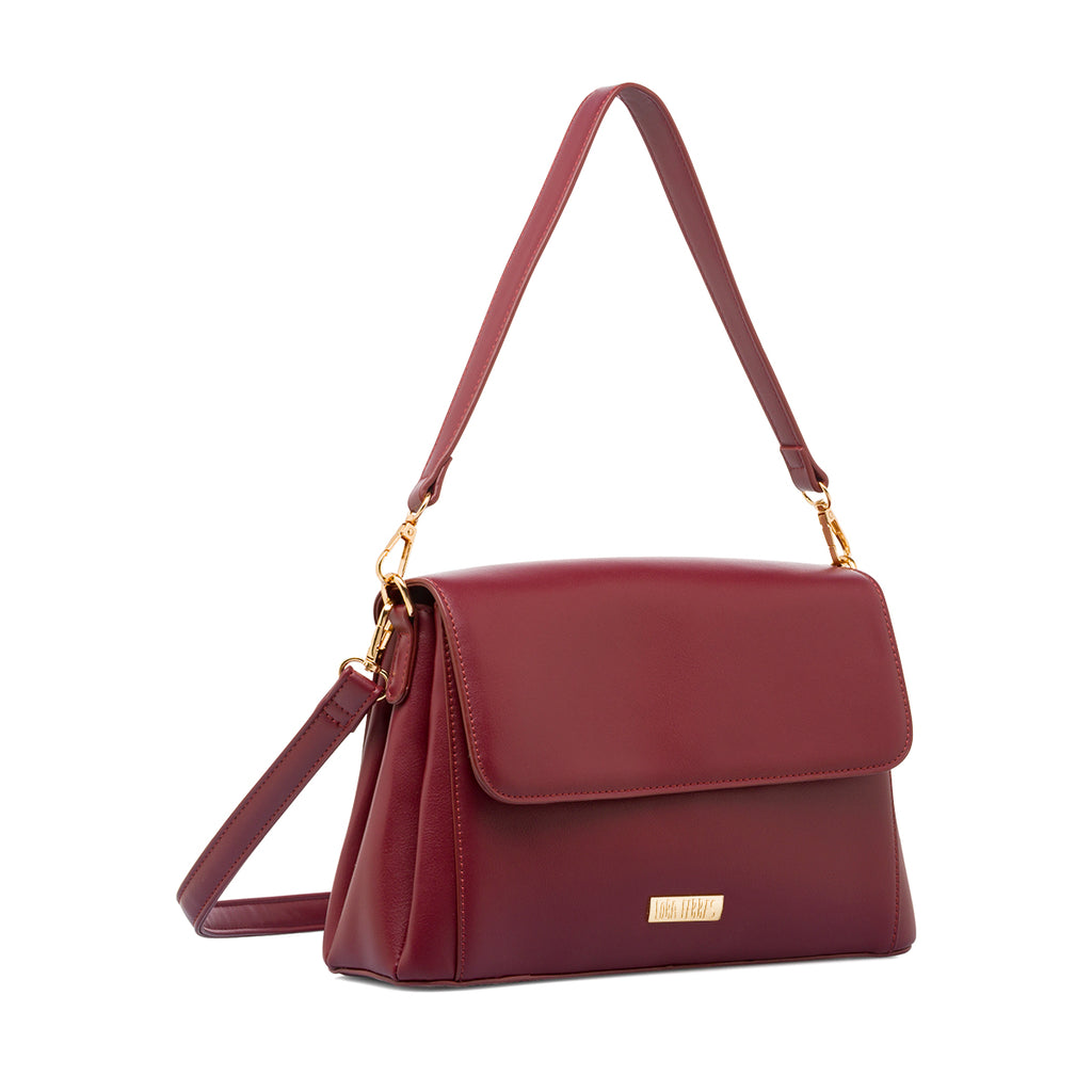 Borsa a mano Bordeaux da Donna con logo Lora Ferres