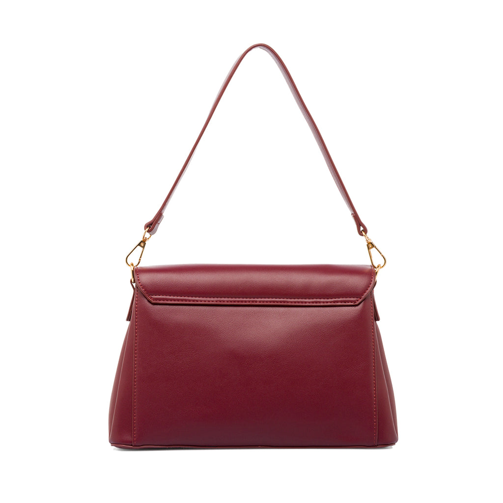 Borsa a mano Bordeaux da Donna con logo Lora Ferres