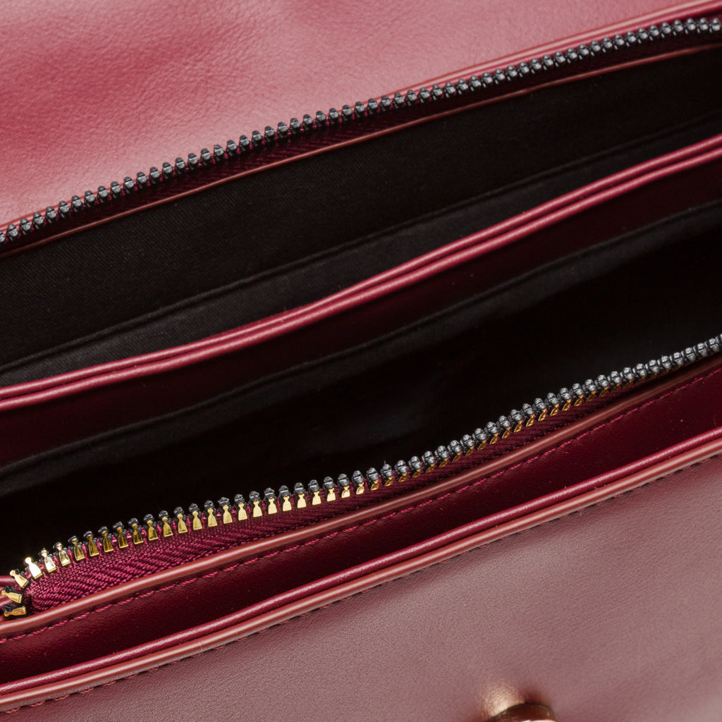 Borsa a mano Bordeaux da Donna con logo Lora Ferres