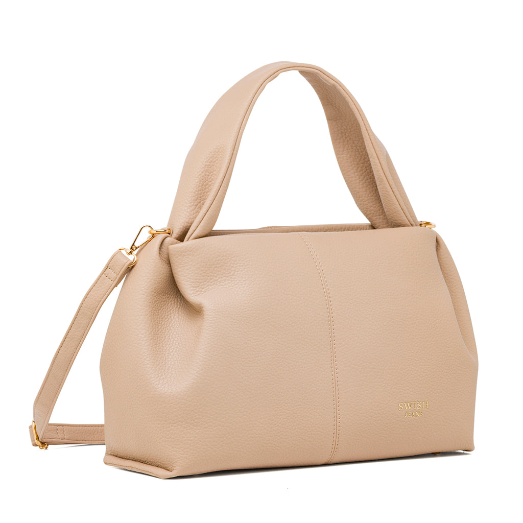 Borsa a Mano da Donna Beige con Manico Imbottito Swish Jeans
