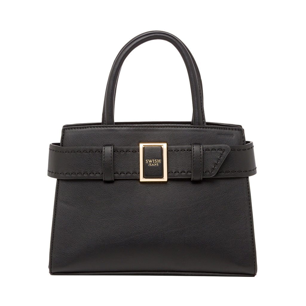 Borsa a Mano da Donna Nera con Fibbia Elegante Swish Jeans