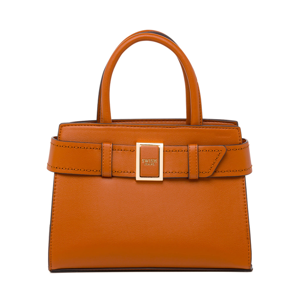 Borsa a Mano da Donna Ocra con Fibbia Elegante Swish Jeans