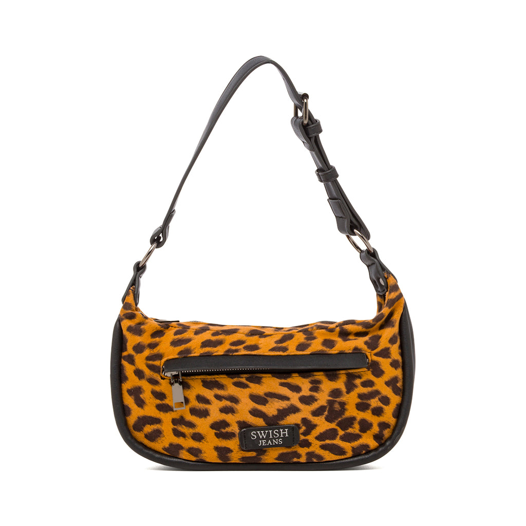 Borsa a Spalla da Donna con Stampa Animalier Swish Jeans