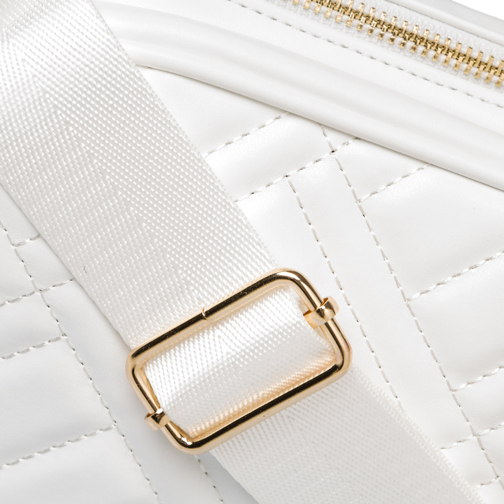 Borsa a tracolla bianca trapuntata da donna Lora Ferres