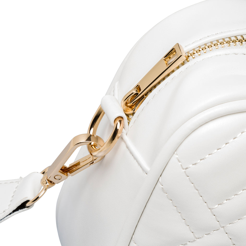 Borsa a tracolla bianca trapuntata da donna Lora Ferres