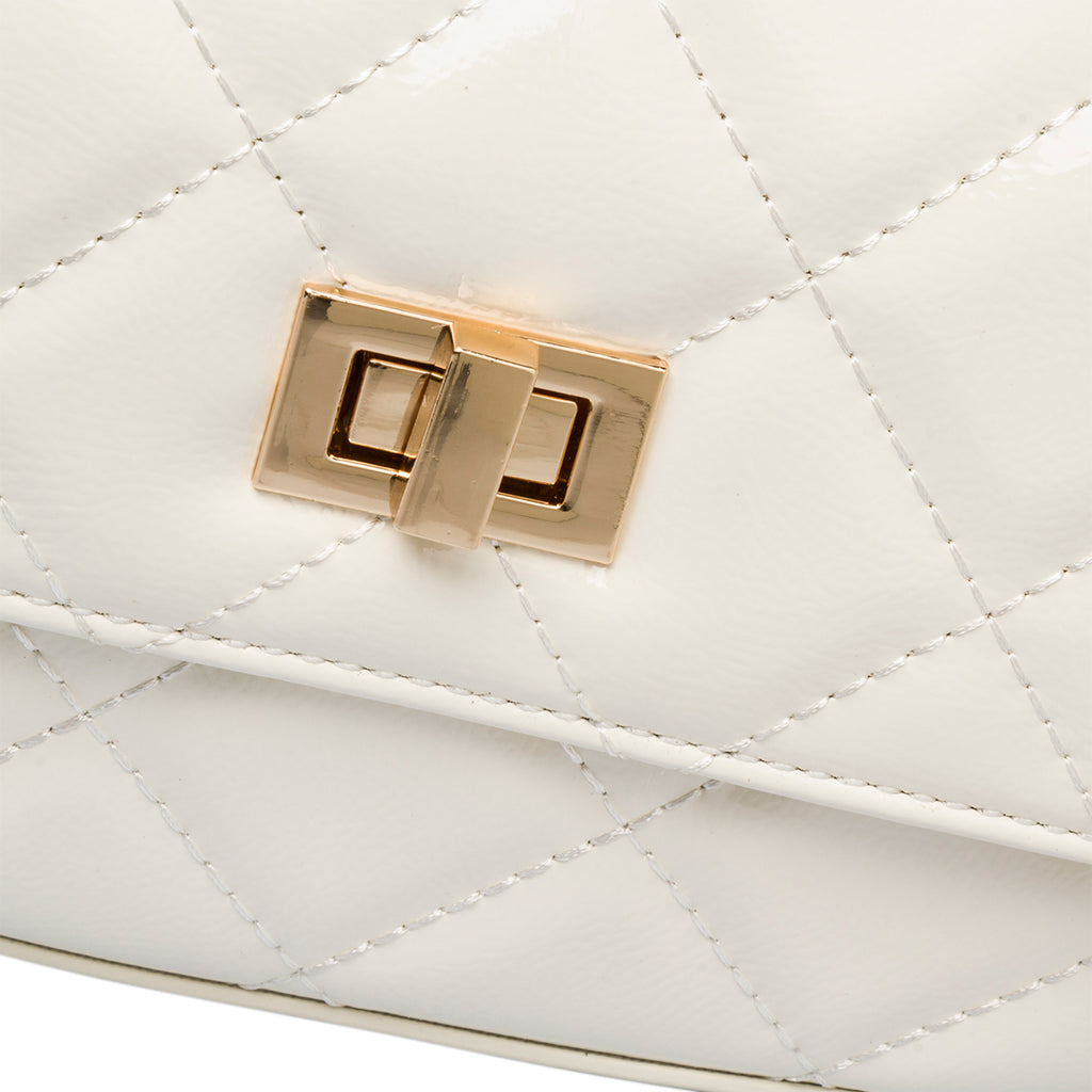 Borsa trapuntata bianca da donna in "pelle vegana" Call It Spring Lexye