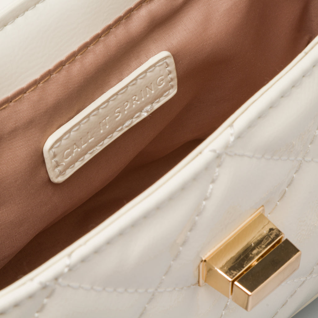 Borsa trapuntata bianca da donna in "pelle vegana" Call It Spring Lexye