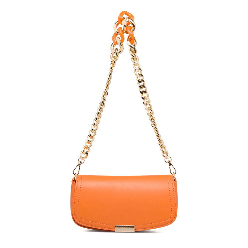 Borsa a tracolla arancione da donna in "pelle vegana" Call It Spring No Shade