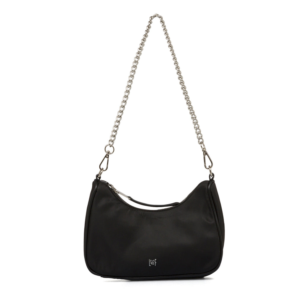 Borsa a tracolla nera da donna con chiusura a zip Lora Ferres